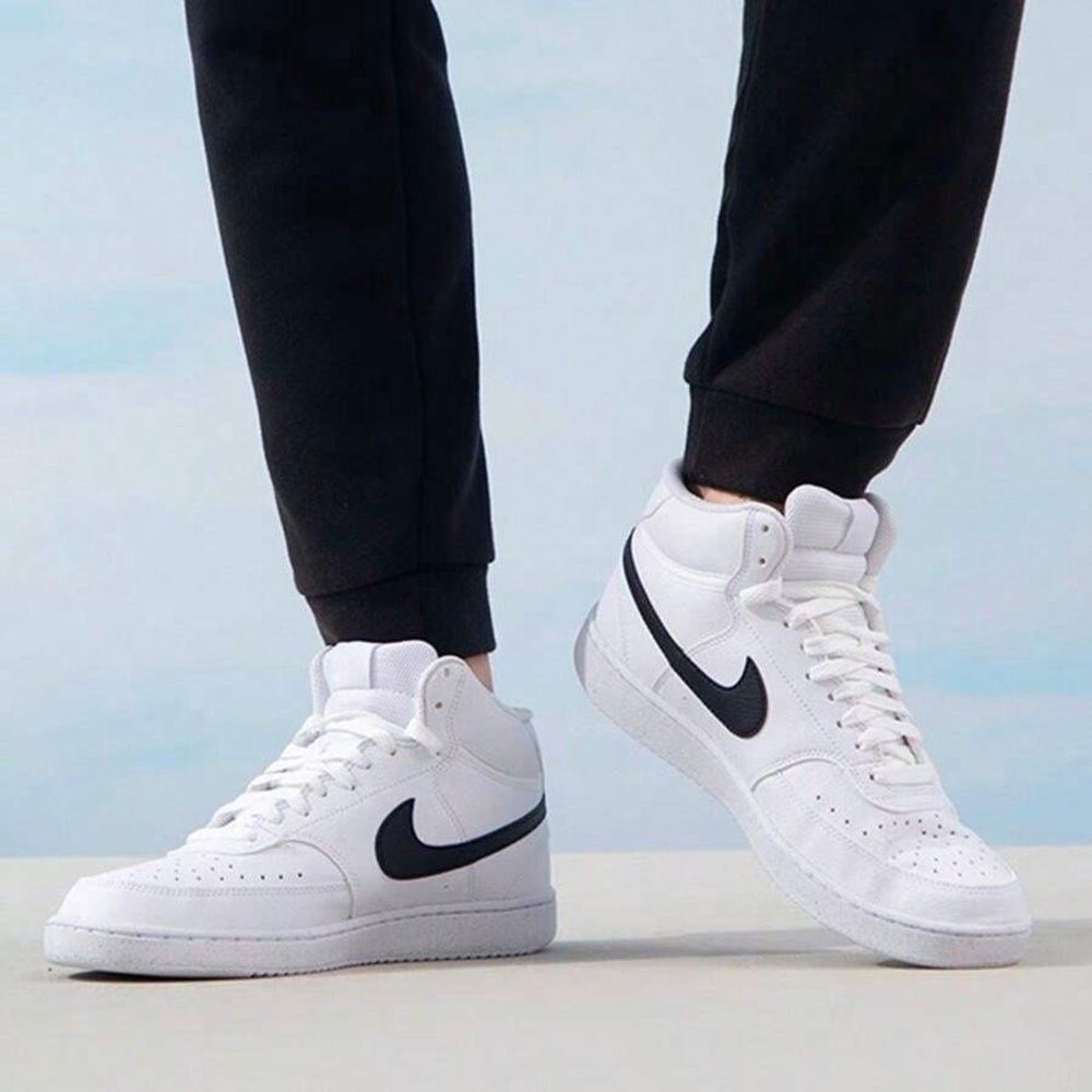 Nike Court Vision Mid Next Nature White Black Sneakers DN3577-101 Men's shoes - Picture 2 of 6